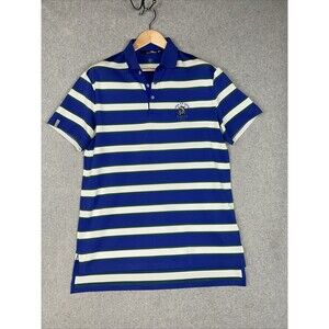 RLX Ralph Lauren Wicking Golf Polo Men’s M Shinnecock Hills Logo Blue Stripe